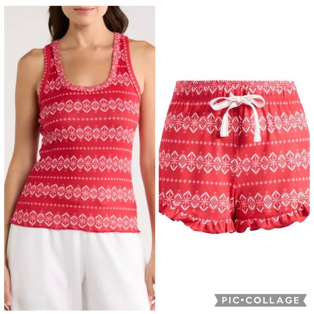 PJ Salvage Holidays Fairisle Print Pajama Set Medium